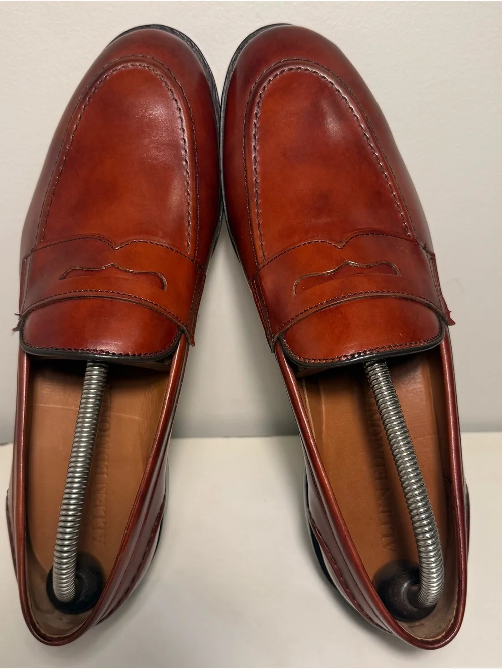 Allen Edmonds Randolph 2.0 Chili Brown Leather Penny Loafers Men’s Size 9 Museum